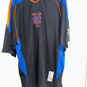 Majestic NY Mets Men's Black MLB Size L Short Sleeve